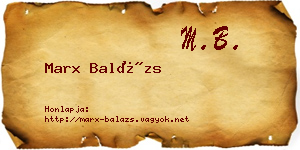 Marx Balázs névjegykártya