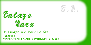 balazs marx business card