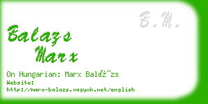 balazs marx business card